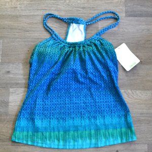NWT Next by Athena Tankini Swim Top Green Blue Women Size Medium